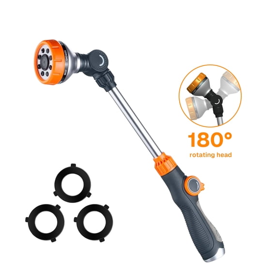 BN-LINK Watering Wand,8 Spray Patterns, 180° Adjustable Rotating Head with Thumb Flow Control,Garden Watering Wand for Plants, Flowers, Hanging Baskets,Car Wash