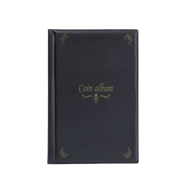 Bearachild Hoja de álbum de monedas, libro de colección de conmemorativo, caja de adornos de almacenamiento de dinero, diseño Vertical para Kits de experimentos de química Negro