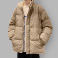 thumbnail image 4 of Maoxin Mens Tops Fashionable Men's Solid Color Long Sleeve Hoodless Casual Outwear Jackets Khaki 3XL, 4 of 5