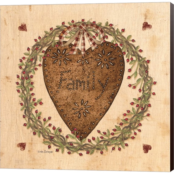 Punched Tin Heart on Wreath by Linda Spivey, Canvas Wall Art