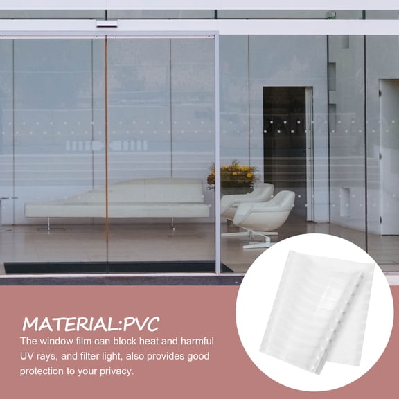 WEUVEB Frosted Stripe Static Cling Privacy Window Film 30cm x 2m Removable Window Decal