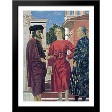 The Flagellation of Christ (detail) 28x38 Large Black Wood Framed Print Art by Piero della Francesca