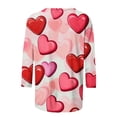 thumbnail image 5 of UsYezik Valentines Tops for Women O Neck 3/4 Sleeve T-Shirt Valentines Day Gifts for Her Plus Size Shirts Heart Printed Tops Blouses, 5 of 5