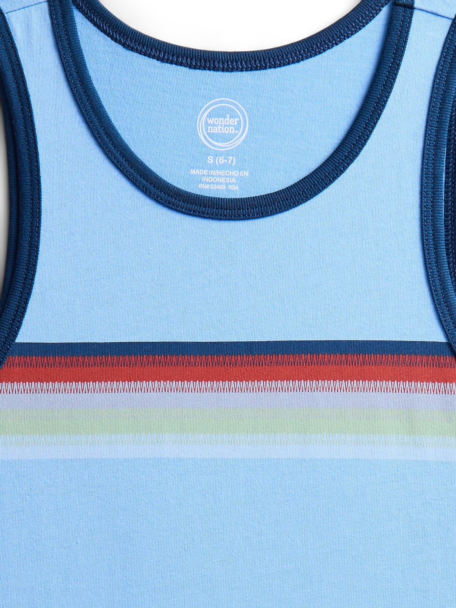 Wonder Nation Boys Chest Stripe Tank Top, Sizes XS-XXL and Husky