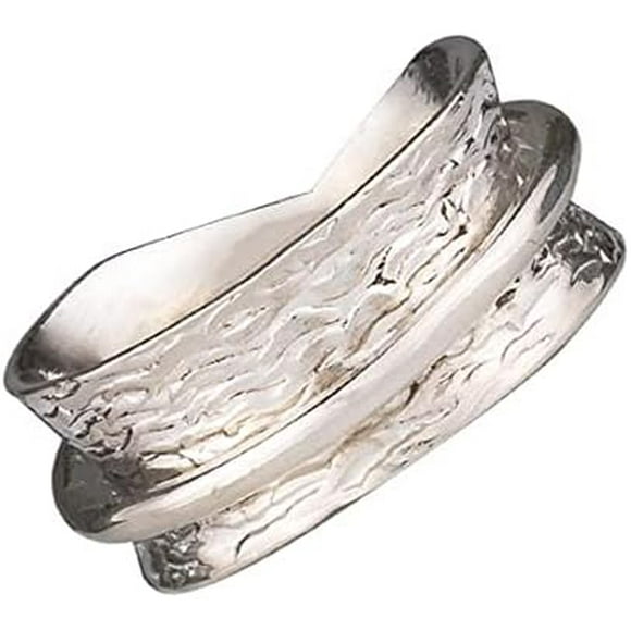 Energy Stone Simplicity Sterling Silver Meditation Spinner Ring (Style US63) (9.5)
