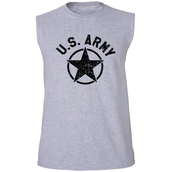 U.S. Army Vintage Arch Logo with black ink Adult Sleeveless Tee