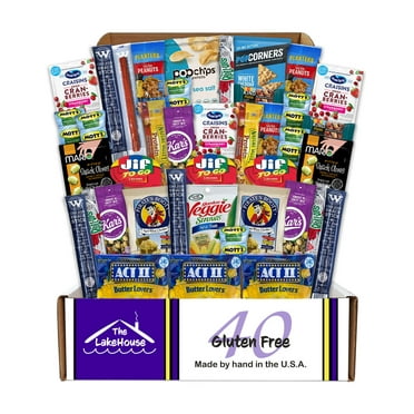 40 Count Gluten Free Snacks - Quality Celiac-Friendly Healthy Snacks Variety Pack For Adults - Gluten Free Snack Box - College Care Package Gift Basket - Snack Pack