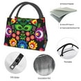 thumbnail image 4 of Yiaed Traditional Floral Polish Print Lunch box lunch bag Portable Insulated Lunch Box for Women Men Cooler Tote Bag with Front Pocket for Work Picnic Travel, 4 of 6