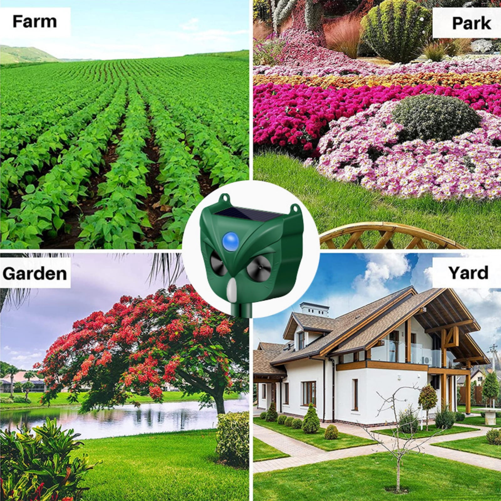 Paddsun Solar Ultrasonic Animal Traps, Cat Traps for Outdoor Use with Motion Sensor Ultrasonic Cat Traps Deer Traps Dog Traps for Gardens and Farms