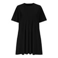 thumbnail image 6 of Summer Dresses for Women 2025, Women Fashion Casual Round-Neck Summer Printing Short Sleeve Seaxy Dress(Black,S), 6 of 9
