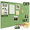 Green, variant on Large Felt Bulletin Board 48 x 36 in, Cork Board Alternative Wall Pin Board, 12-Pack Felt Boards for Home Office Classroom, Oatmeal