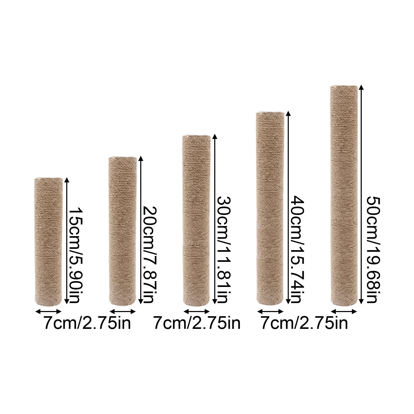 1PC Cat Scratching Post Replacement, 7cm Diameter 15inch Long Jute, Cat Cage Cat Tree Scratcher Toy for Cats Claw Grinding and Itching Relief, F