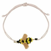 Zad Jewelry Buzzin Around Beaded Bee Slider Pull Bracelet, Multi