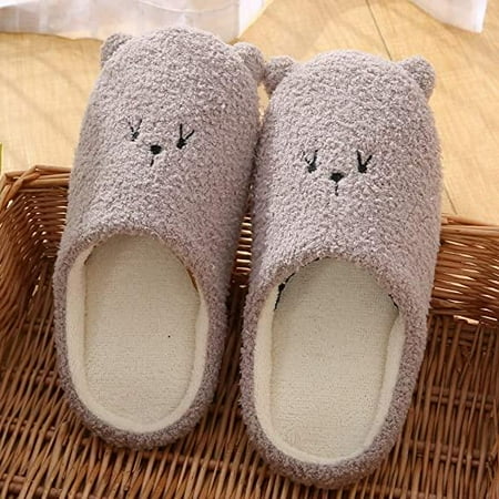 

shuwee Slipper for Women Fuzzy Slippers Slip-on - Memory Foam Winter Warm Couple House Shoes Womens Outdoor & Indoor