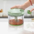 thumbnail image 1 of Manual Food Chopper 1L Large Capacity Vegetable Hand Processor Small Onion Cutter Garlic Meat Mincer Cutter with 3 Stainless Steel Blades and Mixer Safe Pull Chopper for Kitchen, 1 of 10
