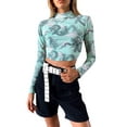 thumbnail image 4 of ITFABS Femmes Manches Longues Crop Tops, T-shirt Licol Imprimé, Chemise à Manches Longues, 4 of 9