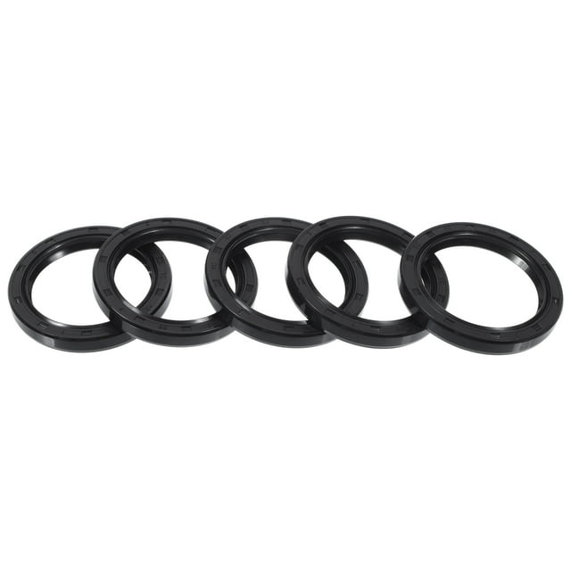 Sello de aceite universal Unique Bargains TC de doble labio con resorte de acero, sello de eje rotativo 42x55x7mm, alta presión, caucho NBR negro, 5 Pcs