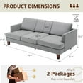 thumbnail image 4 of 89" Mid Century Modern Upholstered Sofa with Armrests 3 Seater Sofa Couch with Deep Seats, 4 of 6