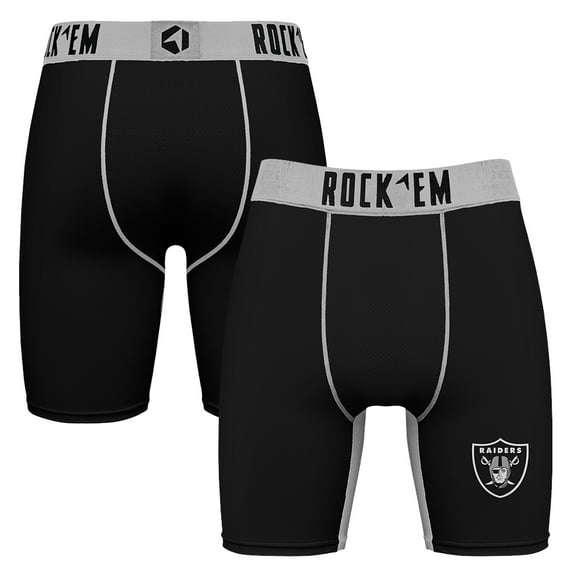 Men's Rock Em Socks Black Las Vegas Raiders Primary Logo Boxer Briefs