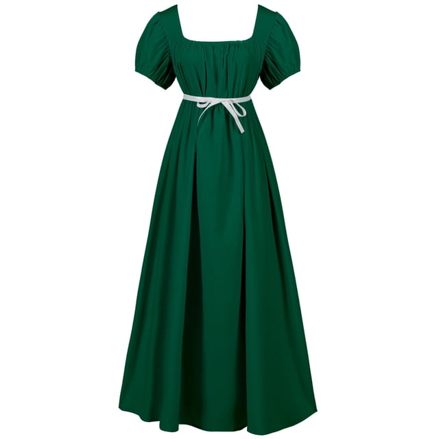Pisexur Robes de Style Régence pour Femmes Robe Taille Empire Robe avec Ceinture en Satin Robe d'Époque Régence Robe de Cocktail pour Fête Cosplay