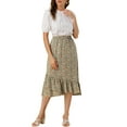 thumbnail image 2 of Allegra K Women's Floral Elastic Waist Ruffle High Low Hem Skirts, 2 of 6