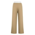 thumbnail image 3 of HAOTAGS Women's Causal Sweatpants Drawstring High Waist Solid Baggy Straight Wide Leg Pants with Pockets Khaki Size S, 3 of 4