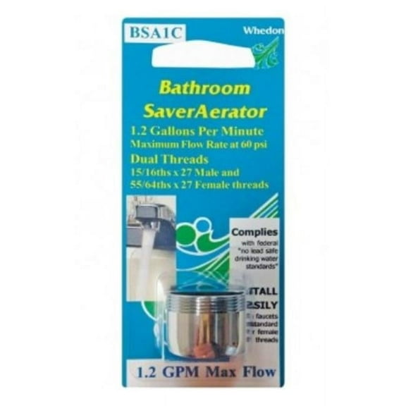 Whedon SaverAerator Dual Thread 15/16 in.- 27M x 55/64 in.-27F Chrome Plated Faucet Aerator