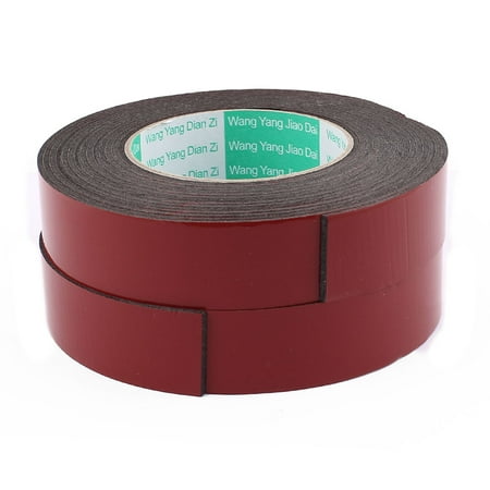 Unique Bargains 2pcs Black Strong Double Sided Adhesive Tape Sponge Tape 30MM Width 5M Long