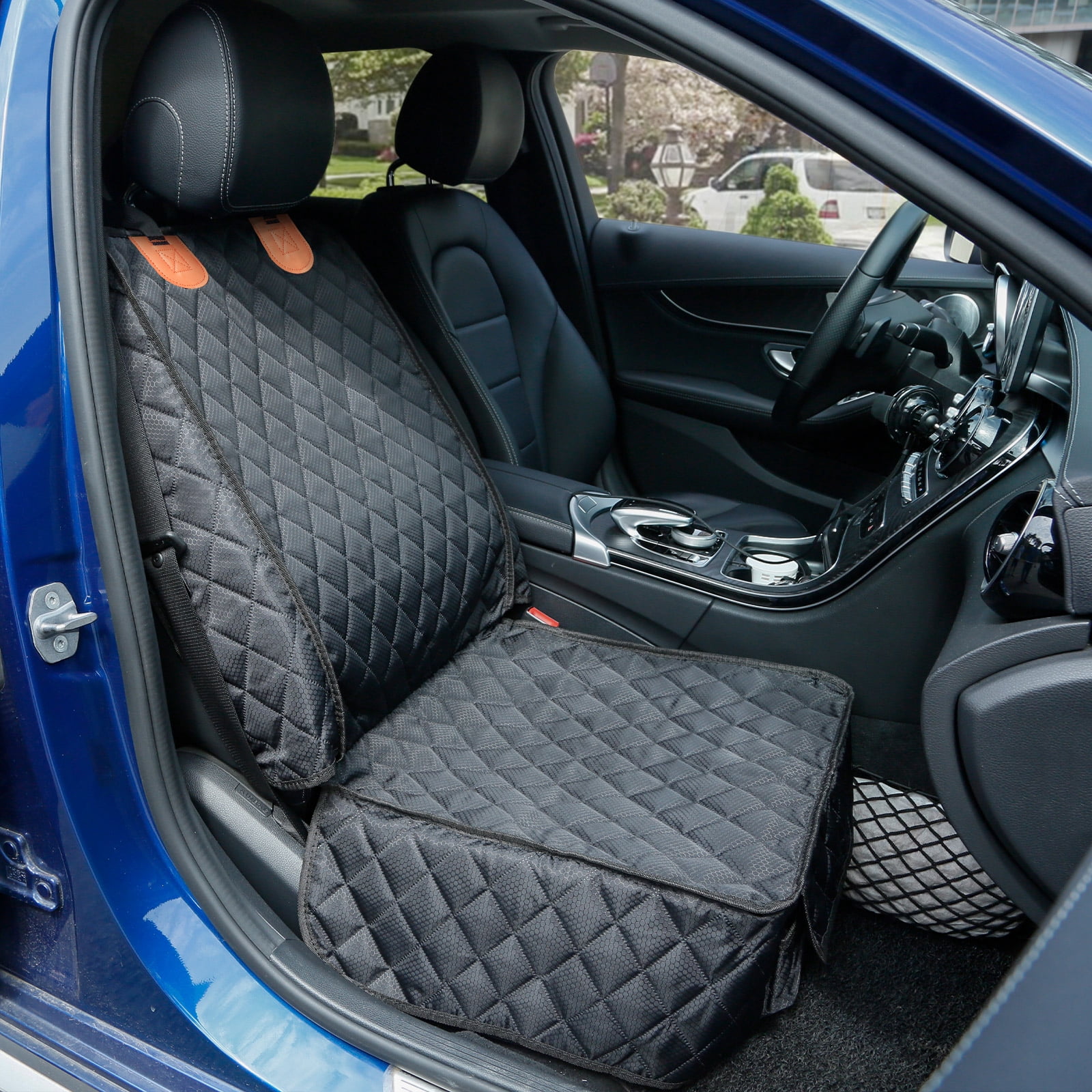 SMATTO 2 Pack Dog Car Seat Cover for Front Seats, Full Protection Dog Car Seat Cover with Side Flaps, Nonslip Scratchproof Captain Chair Seat Cover Fits for Cars, Trucks, SUVs, Jeep, Black
