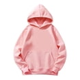 thumbnail image 3 of Besolor Toddler Kids Girls Hooded Sweatshirts Fall Winter Fleece Lined Warm Long Sleeve Pullover Tops with Pockets(12-13 Years,Pink), 3 of 6