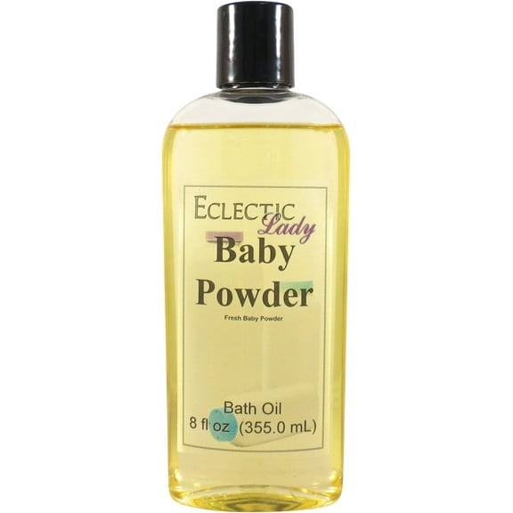 Baby Powder Bath Oil - Scented Body Oil - Relaxing & Moisturizing Bathing Oil - Fragrance Body Oil For Dry & Rough Sensitive Skin - 8 oz