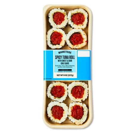 Marketside Spicy Tuna Roll Sushi with Sweet and Sour Chili Sauce, 8 oz (Ready to Eat)