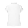 thumbnail image 5 of Mittory Linen Shirts for Women Button Down Shirts Short Sleeve Cotton Collared V Neck Solid Casual Blouses with Pocket, 5 of 8