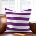 thumbnail image 2 of Purple White Throw Pillow Cover Stripe Cotton Linen Cushion Cover Throw Pillow Case with Invisible Zipper for Couch Sofa Bed Chair Car 16x16 Inch, 2 of 14