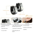 thumbnail image 4 of 555Jewelry Stainless Steel & Shell, Mother of Pearl, Abalone Thick Oval Huggie Earrings for Women, Hoops Earrings for Women, Hypoallergenic Hoop Earrings, Huggie Hoop Earrings, Black, 4 of 5