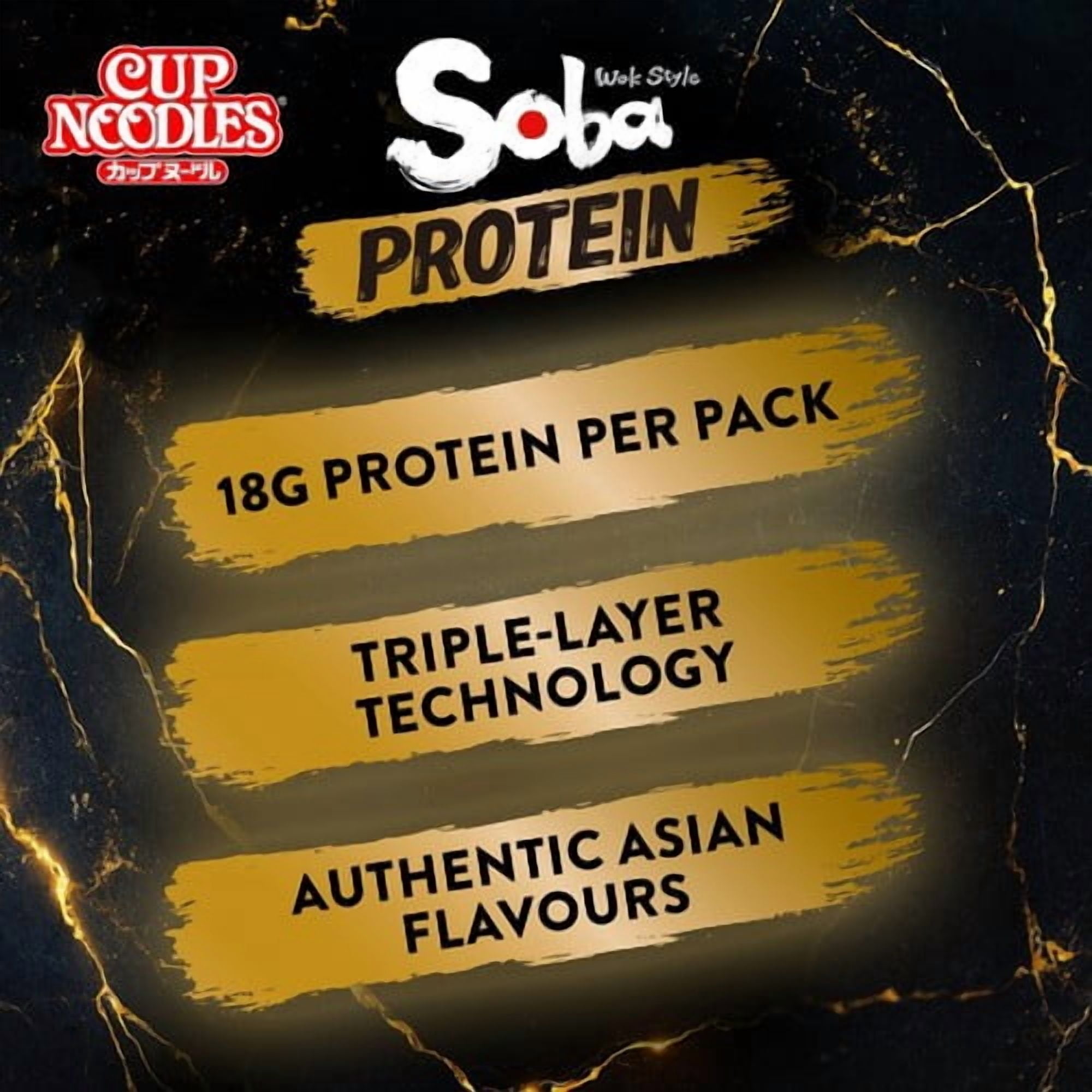 Nissin Soba Protein Chilli Instant Wok Style Noodles Po 90g, British Import (Pack of 3)
