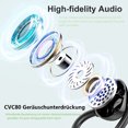 thumbnail image 2 of Auriculares deportivos Bluetooth 5.3, estéreo inalámbrico en la oreja con micrófono HD, auriculares con cancelación de ruido de graves profundos, 50 horas de reproducción con estuche de, 2 of 7