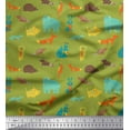 thumbnail image 1 of Soimoi Green Cotton Voile Fabric Bird & Animals Cartoon Decor Fabric Printed Yard 56 Inch Wide, 1 of 3