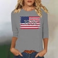 thumbnail image 3 of Craaazy Women's 1976 Casual Letter Printed 50th Birthday 3/4 Sleeve T-shirts Gifts, 3 of 4