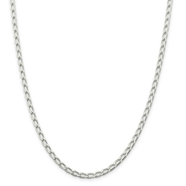 925 Sterling Silver Rhodium Plated 4.3mm Open Link Chain Bracelet 8 Inch