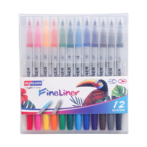 Multicolor Watercolor Brush Pens Set Flexible Brush Tip Drawing Pens Precise Control Hook Line Pen for Cartoonists