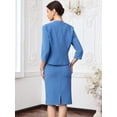 thumbnail image 3 of DARING DIVA 2Pcs Women's Spring Skirt Collarless Blazer Set XS Blue, 3 of 6