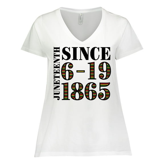 Inktastic Juneteenth Since 6-19-1865 Women's Plus Size V-Neck T-Shirt
