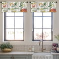 thumbnail image 3 of LALILO Kitchen Curtain Valance Tropical Floral Orange Flowers Rod Pocket Window Curtain 52"x 18" Set of 2, 3 of 5