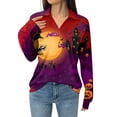 thumbnail image 2 of DEJUPE Halloween Costumes for Women, Plus Size Printed Scrub Working Uniform Tops for Women's Cross V-Neck Halloween Print Short Sleeve Fun T-Shirts Workwear Tee with Pockets Dark Gray, L, 2 of 5