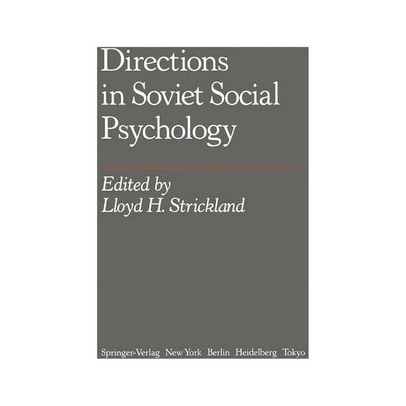 Springer Social Psychology Directions in Soviet Social Psychology, (Paperback)