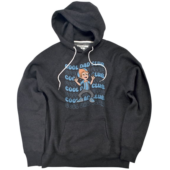 Blippi Cool Dad Club Unisex Adult Slim Fit Pull-Over Heather Hoodie, Charcoal, Small