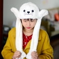 thumbnail image 3 of Lindo juguete con un mechón de gorro de actividad con orejas largas, gorro con bolsa de aire con orejas de conejo, regalo infantil para mujeres en otoño e invierno., 3 of 6