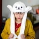 thumbnail image 4 of Lindo juguete con un mechón de gorro de actividad con orejas largas, gorro con bolsa de aire con orejas de conejo, regalo infantil para mujeres en otoño e invierno., 4 of 6