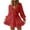 Red, variant on LLYwey Winter Dresses for Women 2024 and Winter V-Neck Long Sleeve Ruffle Lace Solid Dresses New Party Dresses White S